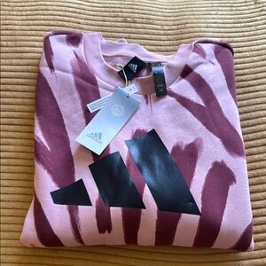 Adidas Pink and Maroon Graphic Sweatshirt